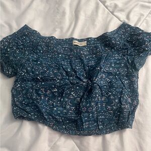 Abercrombie & Fitch Teal Patterned Crop Top